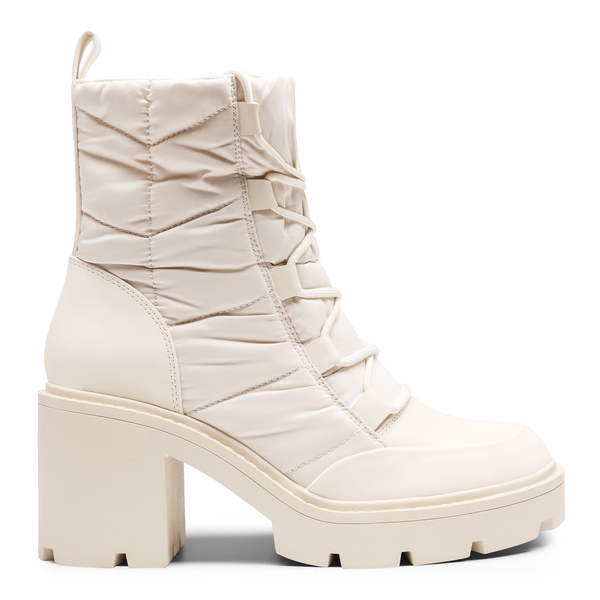 Chelsea Lace Up Platform Booties - BEIGE WHITE - 2